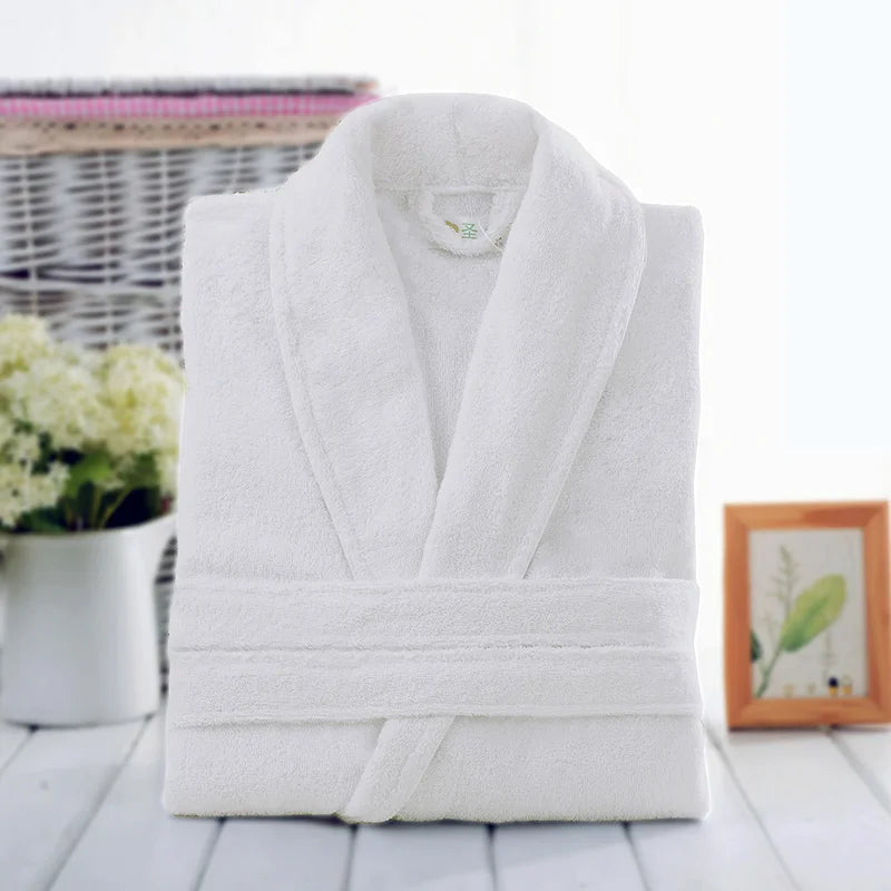 100% Cotton Terry Bathrobe – Soft Unisex Hooded Robe & Loungewear