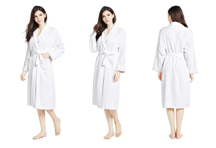 100% Cotton Terry Bathrobe – Soft Unisex Hooded Robe & Loungewear