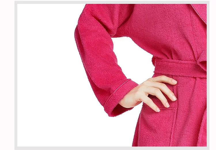 100% Cotton Terry Bathrobe – Soft Unisex Hooded Robe & Loungewear