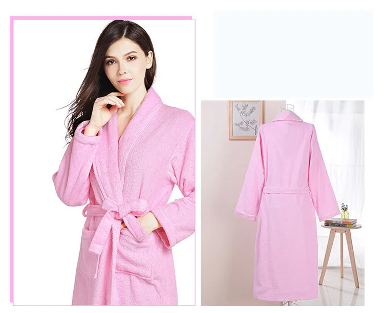 100% Cotton Terry Bathrobe – Soft Unisex Hooded Robe & Loungewear