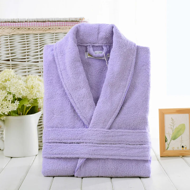 100% Cotton Terry Bathrobe – Soft Unisex Hooded Robe & Loungewear