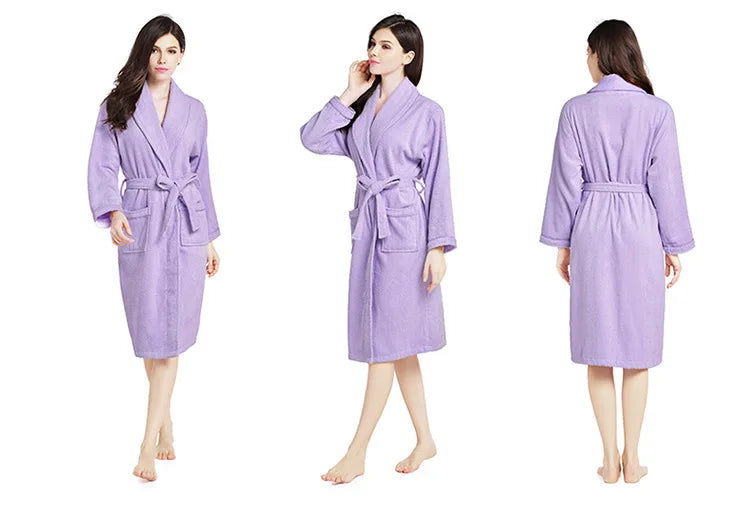 100% Cotton Terry Bathrobe – Soft Unisex Hooded Robe & Loungewear