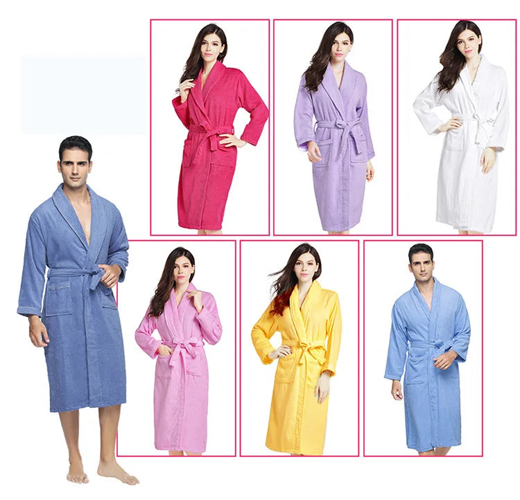100% Cotton Terry Bathrobe – Soft Unisex Hooded Robe & Loungewear