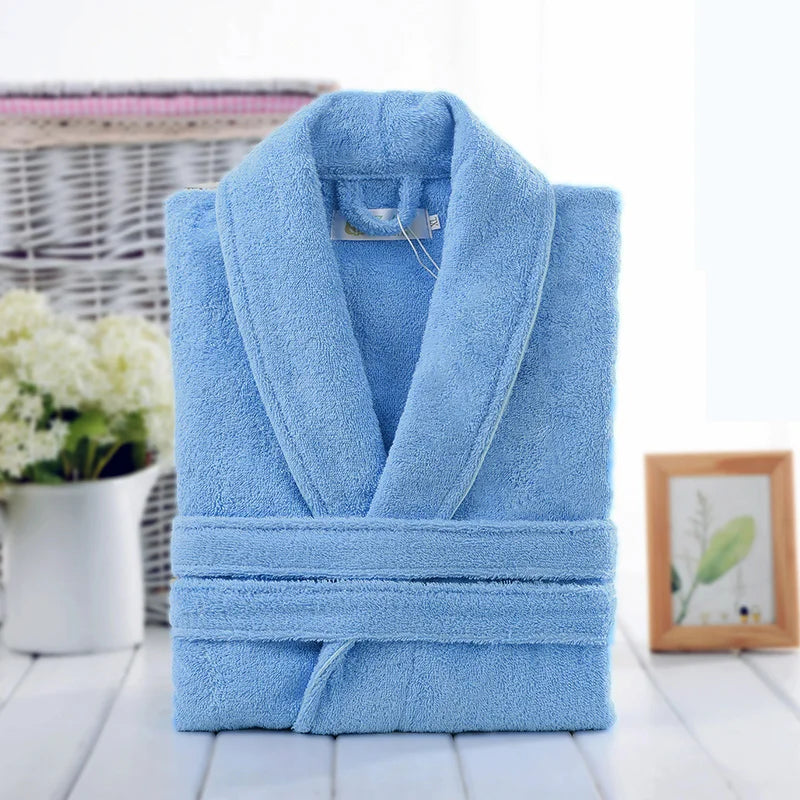 100% Cotton Terry Bathrobe – Soft Unisex Hooded Robe & Loungewear