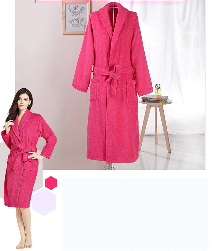 100% Cotton Terry Bathrobe – Soft Unisex Hooded Robe & Loungewear
