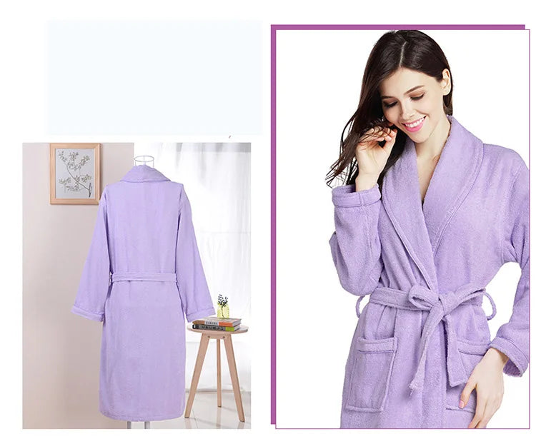 100% Cotton Terry Bathrobe – Soft Unisex Hooded Robe & Loungewear