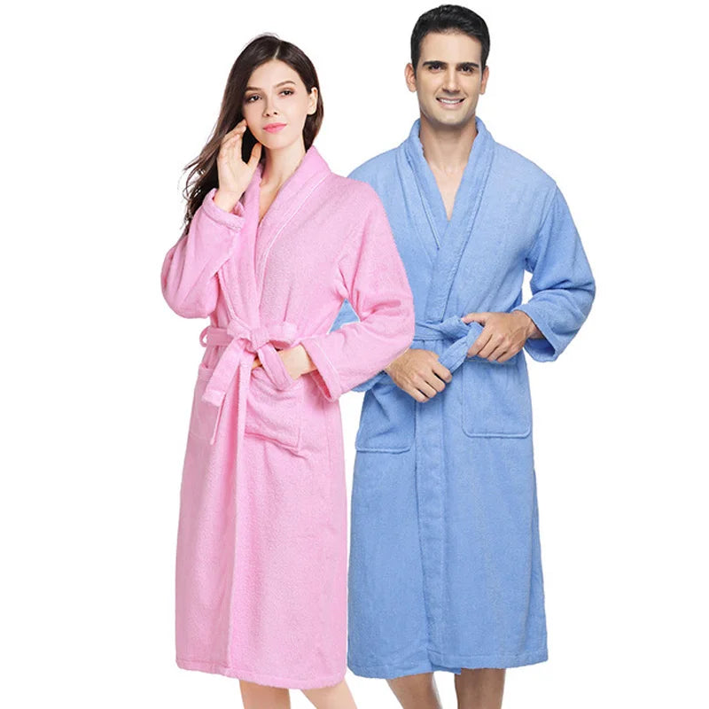 100% Cotton Terry Bathrobe – Soft Unisex Hooded Robe & Loungewear