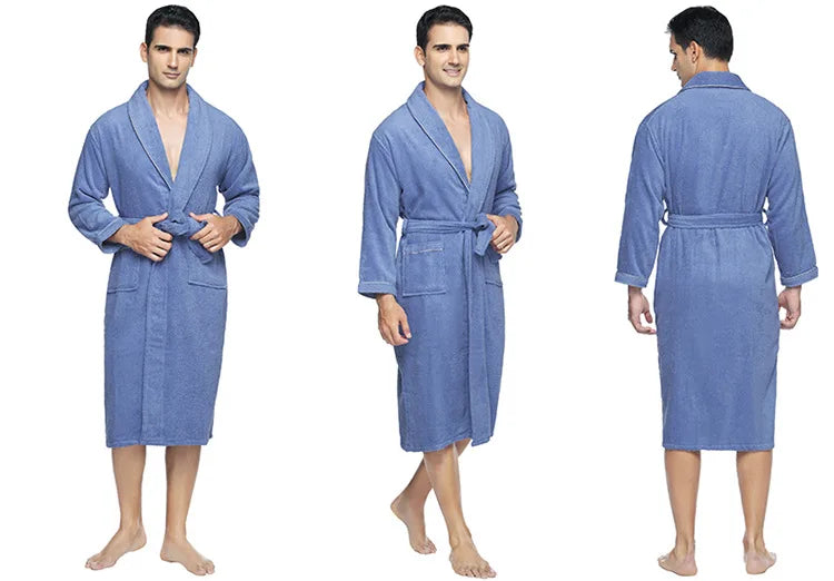 100% Cotton Terry Bathrobe – Soft Unisex Hooded Robe & Loungewear