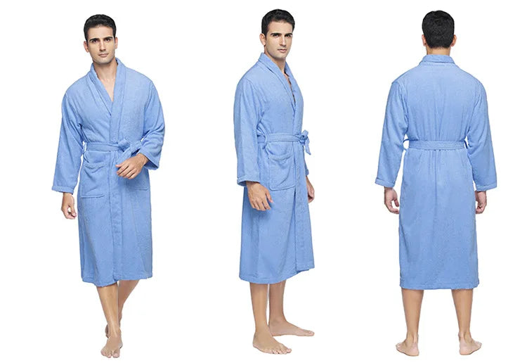 100% Cotton Terry Bathrobe – Soft Unisex Hooded Robe & Loungewear