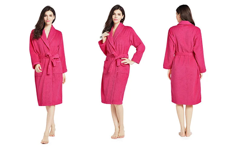 100% Cotton Terry Bathrobe – Soft Unisex Hooded Robe & Loungewear