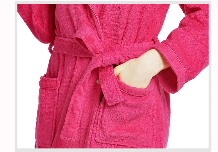 100% Cotton Terry Bathrobe – Soft Unisex Hooded Robe & Loungewear