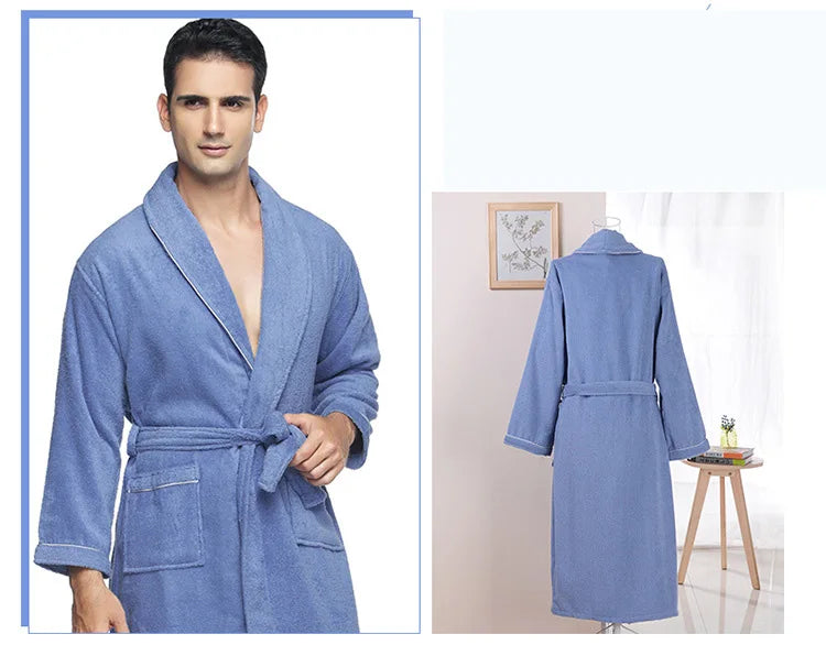 100% Cotton Terry Bathrobe – Soft Unisex Hooded Robe & Loungewear