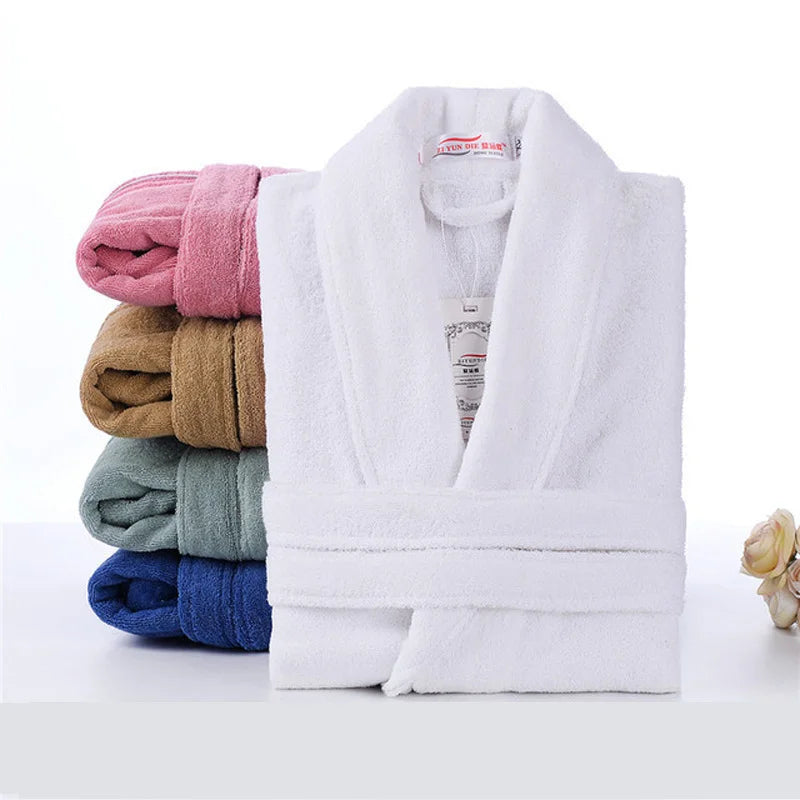 100% Cotton Terry Bathrobe – Soft Unisex Hooded Robe & Loungewear