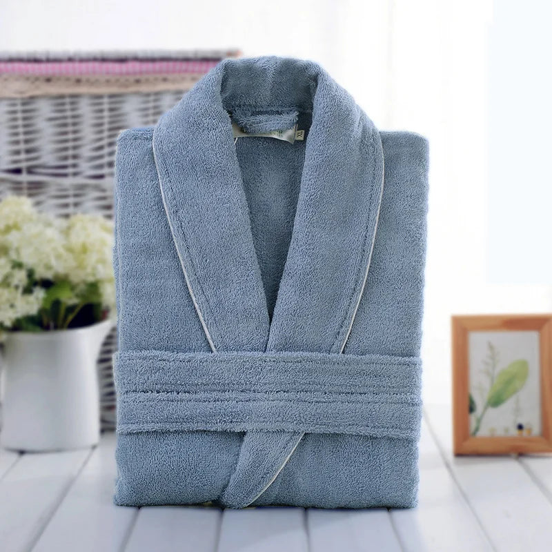 100% Cotton Terry Bathrobe – Soft Unisex Hooded Robe & Loungewear