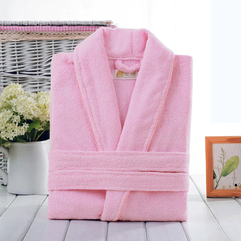 100% Cotton Terry Bathrobe – Soft Unisex Hooded Robe & Loungewear