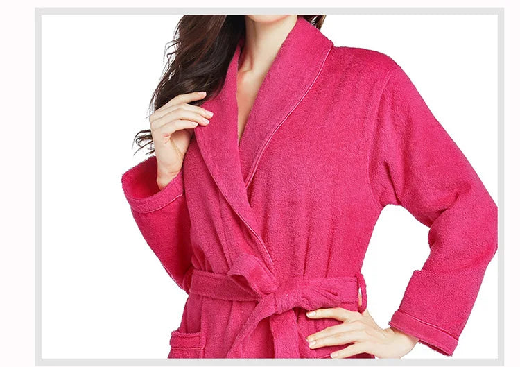 100% Cotton Terry Bathrobe – Soft Unisex Hooded Robe & Loungewear