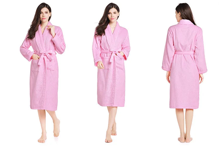 100% Cotton Terry Bathrobe – Soft Unisex Hooded Robe & Loungewear