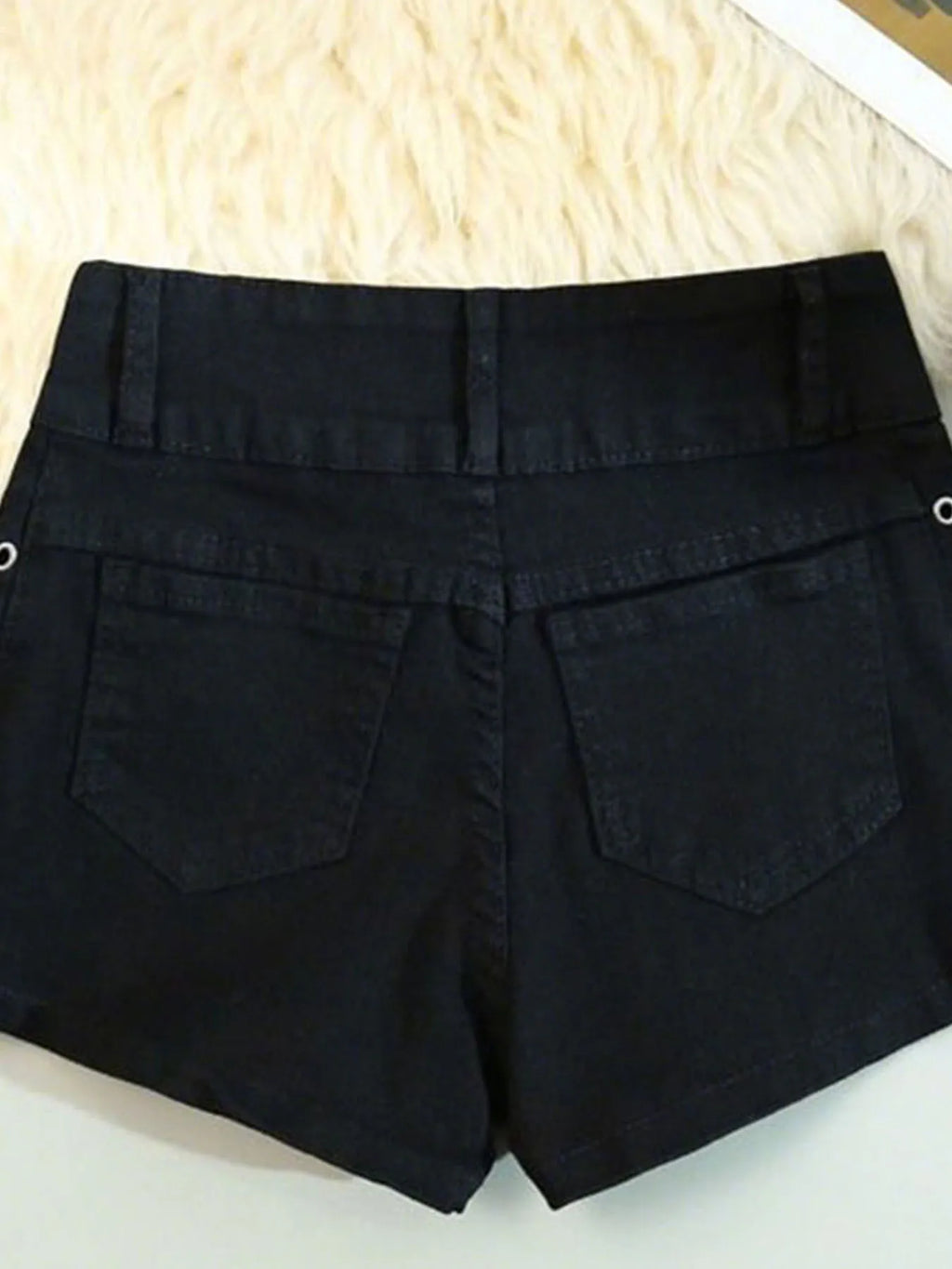 Women’s Lace-Up Skinny Shorts – Retro Streetwear Casual Fashion Shorts