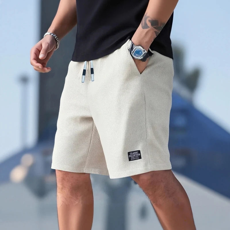 Men’s Textured Casual Shorts – Breathable Beach & Sports Wear Shorts