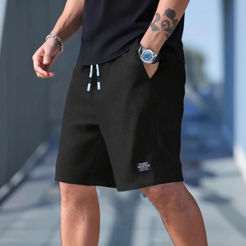 Men’s Textured Casual Shorts – Breathable Beach & Sports Wear Shorts