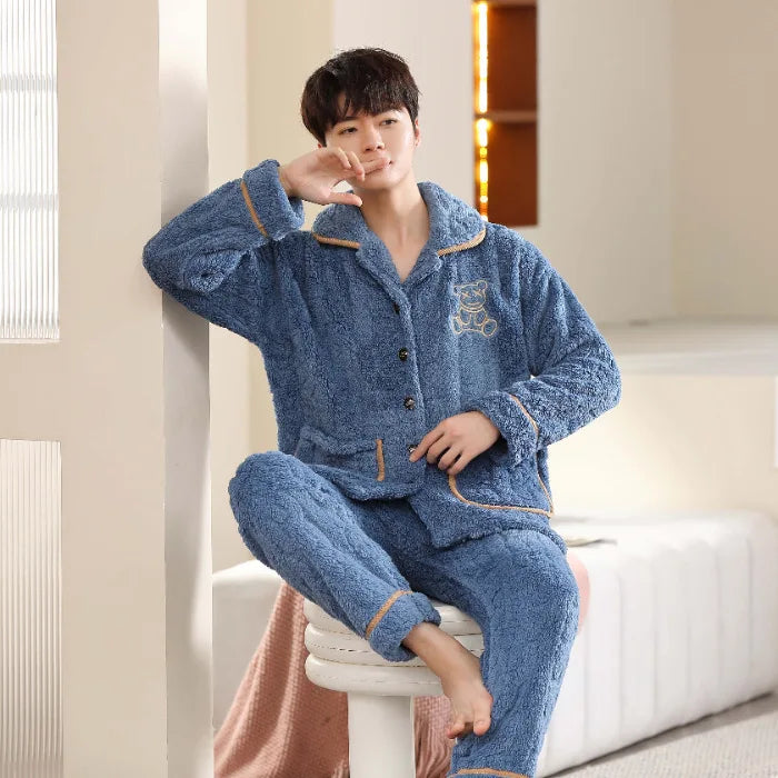 Men’s Flannel Pajama Set – Warm Winter Sleepwear & Nightwear