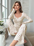 Women’s Floral Pajama Set – Long Sleeve Top & Pants Cozy Loungewear