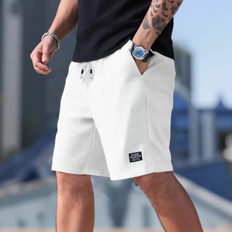Men’s Textured Casual Shorts – Breathable Beach & Sports Wear Shorts