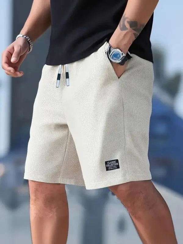 Men’s Textured Casual Shorts – Breathable Beach & Sports Wear Shorts